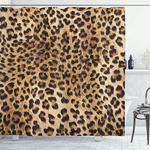 Rideau de douche Léopard imprimé 120x200 cm