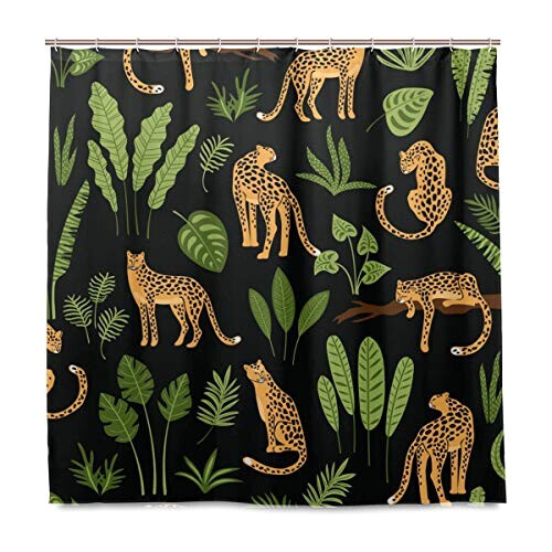 Rideau de douche Léopard multicolore 183x183 cm