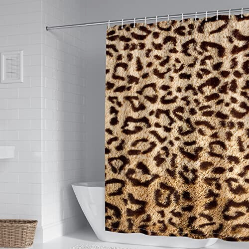 Rideau de douche Léopard 90x180 cm
