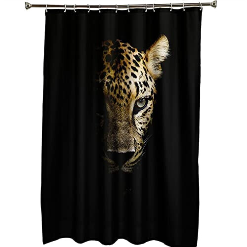 Rideau de douche Léopard noir marron 90x180 cm variant 4 