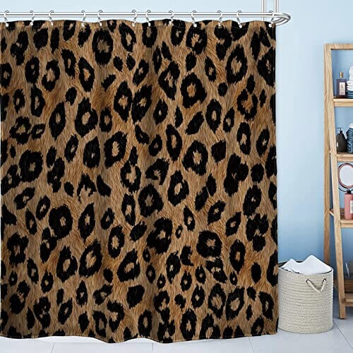 Rideau de douche Léopard imprimé 80x180 cm