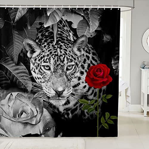 Rideau de douche Léopard multi 183x183 cm