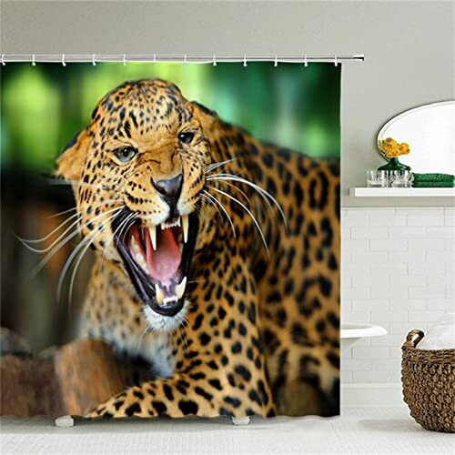 Rideau de douche Léopard 150x180 cm