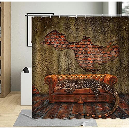 Rideau de douche Lézard 180x180 cm