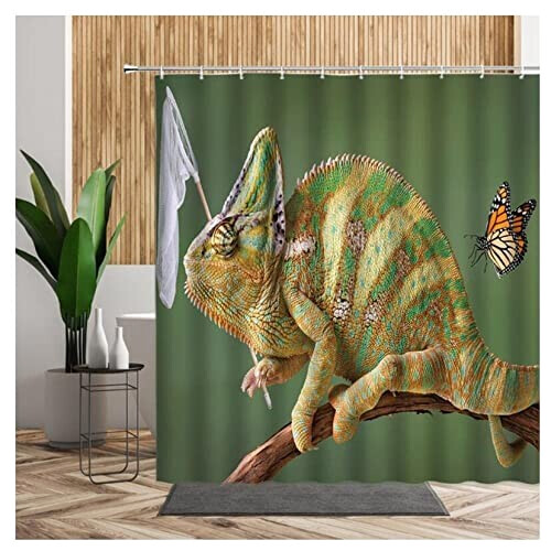 Rideau de douche Lézard 180x180 cm