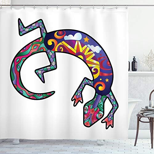 Rideau de douche Lézard multicolore 175x200 cm