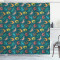 Rideau de douche Lézard multicolore 175x180 cm - miniature