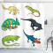 Rideau de douche Lézard multicouleur blanc 175x200 cm - miniature