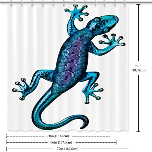Rideau de douche Lézard 167.64x182.88 cm variant 4 