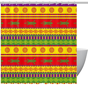 Rideau de douche Lézard motif mexicain 182.88x182.88 cm