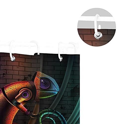 Rideau de douche Lézard multicolore 150x180 cm variant 3 