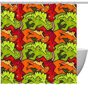 Rideau de douche Lézard motif couleuré 152.4x182.88 cm