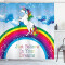 Rideau de douche Licorne violet bleu orange 175x200 cm - miniature