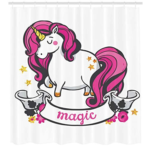 Rideau de douche Licorne multicolore 175x200 cm variant 0 