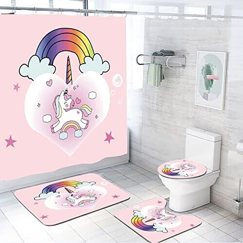 Rideau de douche Licorne 180x180 cm