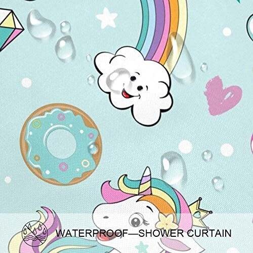 Rideau de douche Licorne multi 183x183 cm variant 3 