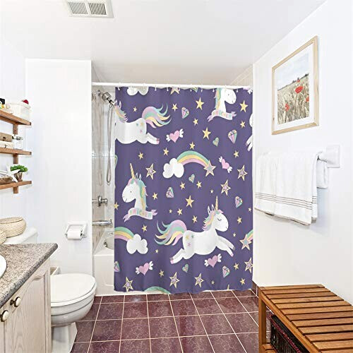 Rideau de douche Licorne de dessin animé 90x180 cm variant 0 