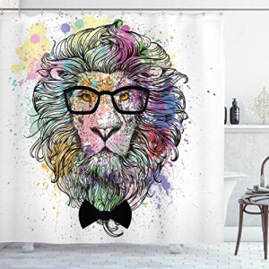 Rideau de douche Lion multicolore 175x240 cm