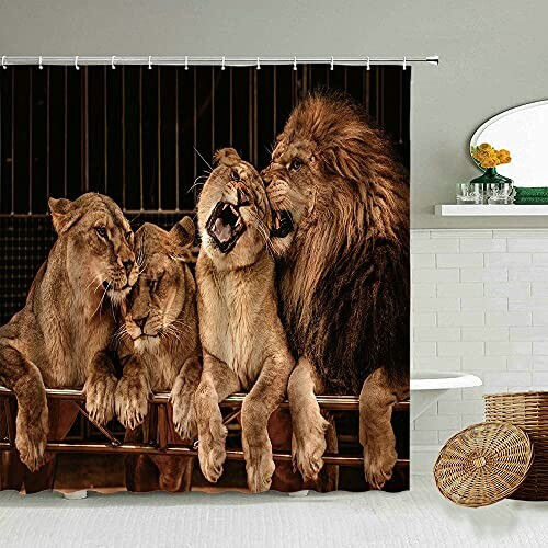 Rideau de douche Lion 180x180 cm