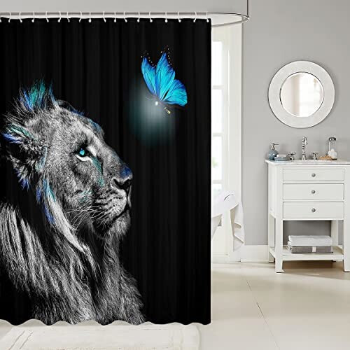 Rideau de douche Lion multicolore 183x198 cm variant 0 