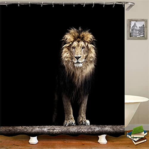 Rideau de douche Lion animal 150x180 cm