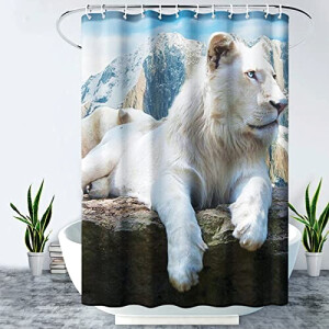 Rideau de douche Lion bleu 200x240 cm
