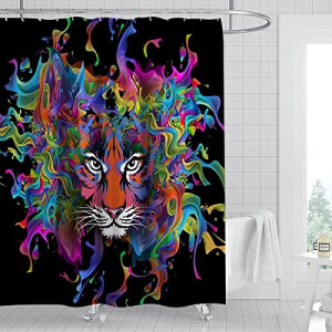 Rideau de douche Lion noir x200 cm