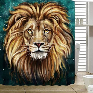 Rideau de douche Lion vert 200x240 cm