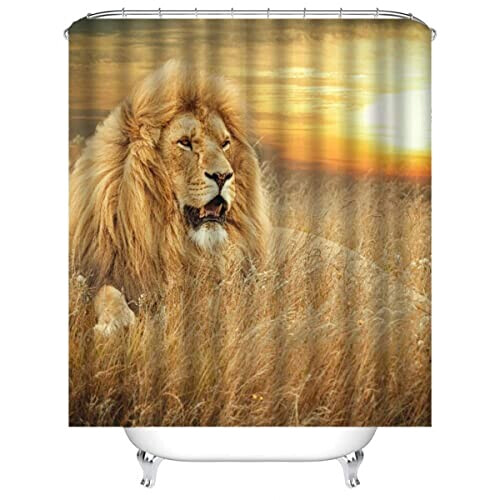 Rideau de douche Lion couleur 120x180 cm variant 2 