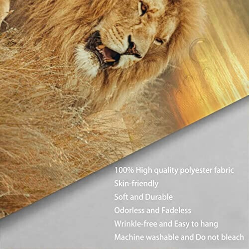Rideau de douche Lion couleur 120x180 cm variant 3 
