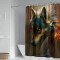 Rideau de douche Loup marron orange 120x180 cm - miniature