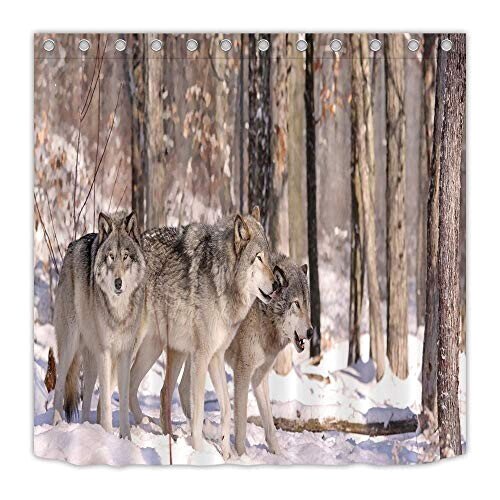 Rideau de douche Loup multi 150x180 cm