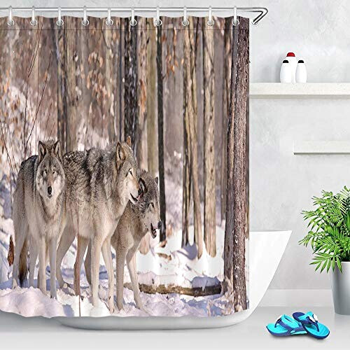Rideau de douche Loup multi 150x180 cm variant 0 