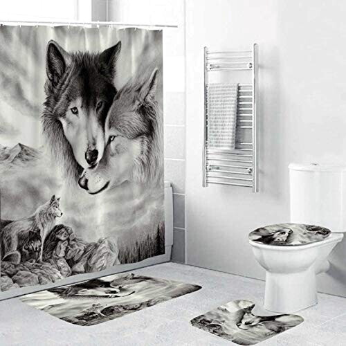 Rideau de douche Loup comme montré 180x180 cm