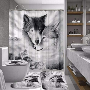 Rideau de douche Loup 180x180 cm