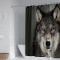 Rideau de douche Loup noir gris 165x180 cm - miniature