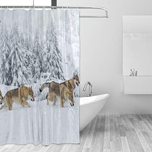 Rideau de douche Loup multicolore variant 0 