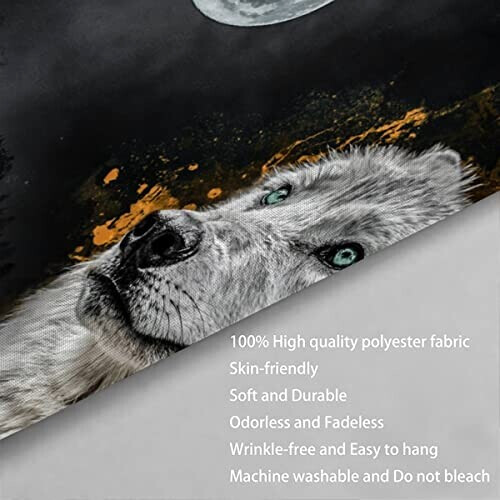 Rideau de douche Loup couleur 120x180 cm variant 2 
