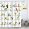 Rideau de douche Oiseau x couleurés 180x180 cm - miniature variant 1