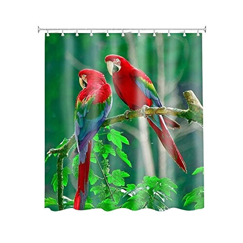 Rideau de douche Perroquet - Oiseau - couleuré 168x183 cm