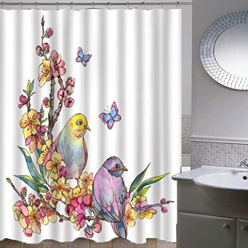Rideau de douche Oiseau couleur 180x180 cm variant 1 