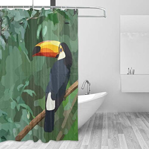 Rideau de douche Toucan - Oiseau - multicolore 182.9x182.9 cm