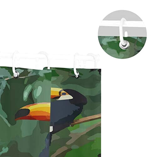 Rideau de douche Toucan - Oiseau - multicolore 182.9x182.9 cm variant 3 