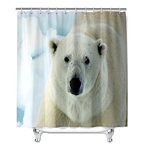 Rideau de douche Ours blanc 90x180 cm