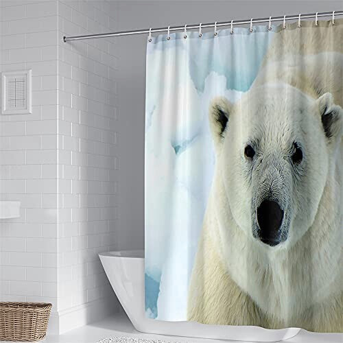 Rideau de douche Ours blanc 90x180 cm variant 1 