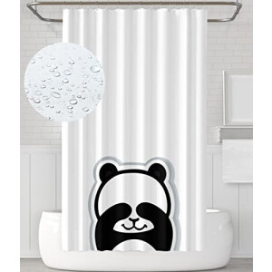 Rideau de douche Panda blanc et noir 182x182 cm