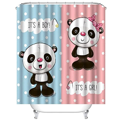 Rideau de douche Panda couleur 120x180 cm variant 1 