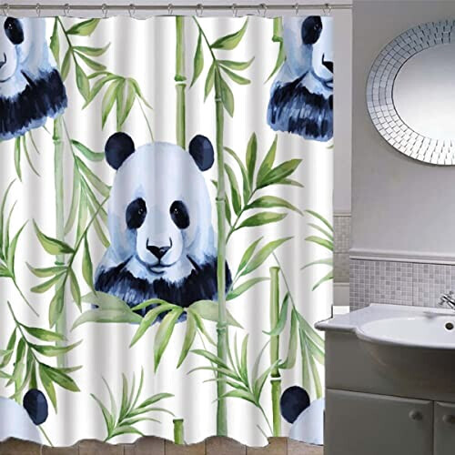 Rideau de douche Panda couleur 120x200 cm variant 1 