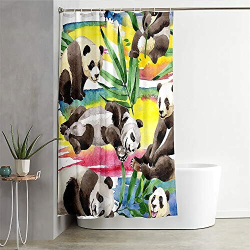 Rideau de douche Panda aquarelle 180x180 cm