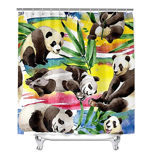 Rideau de douche Panda aquarelle 180x180 cm variant 0 